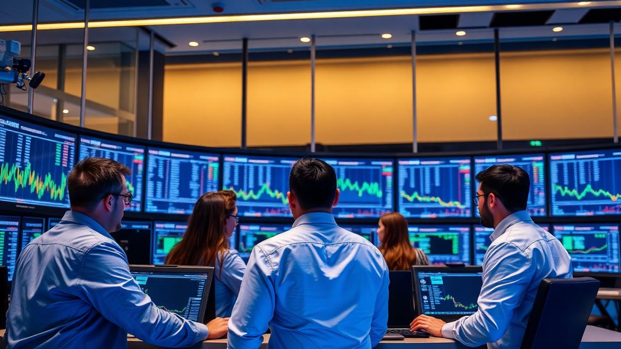 Trading desk with global charts